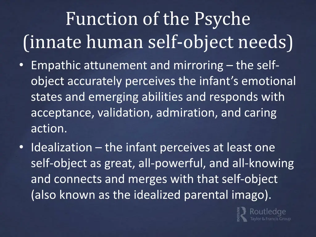 function of the psyche innate human self object