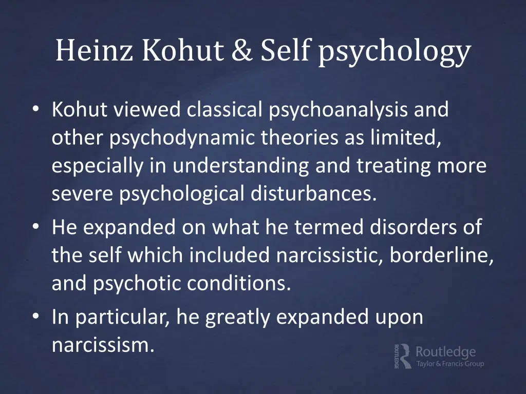 heinz kohut self psychology