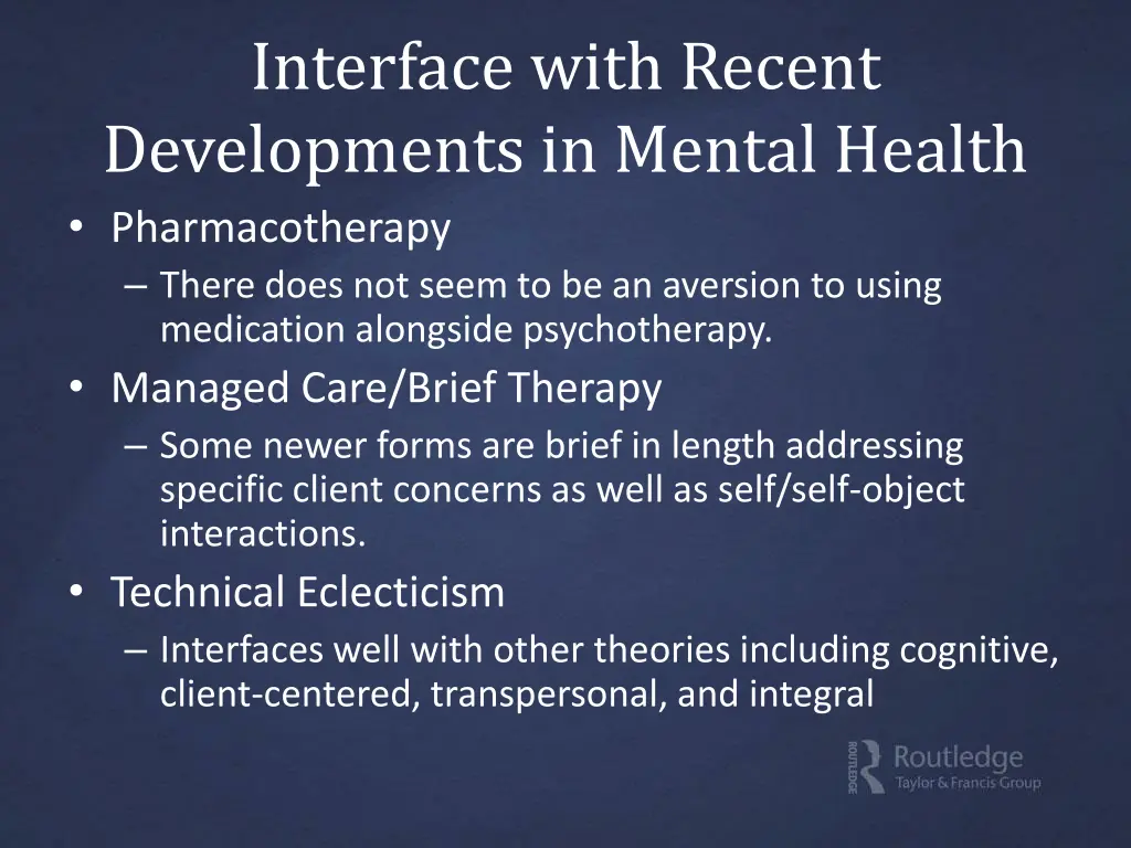 interface with recent developments in mental 1