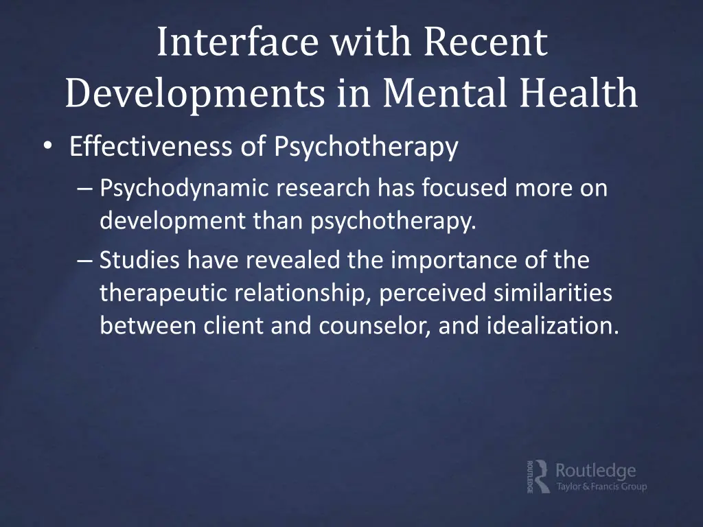 interface with recent developments in mental 2