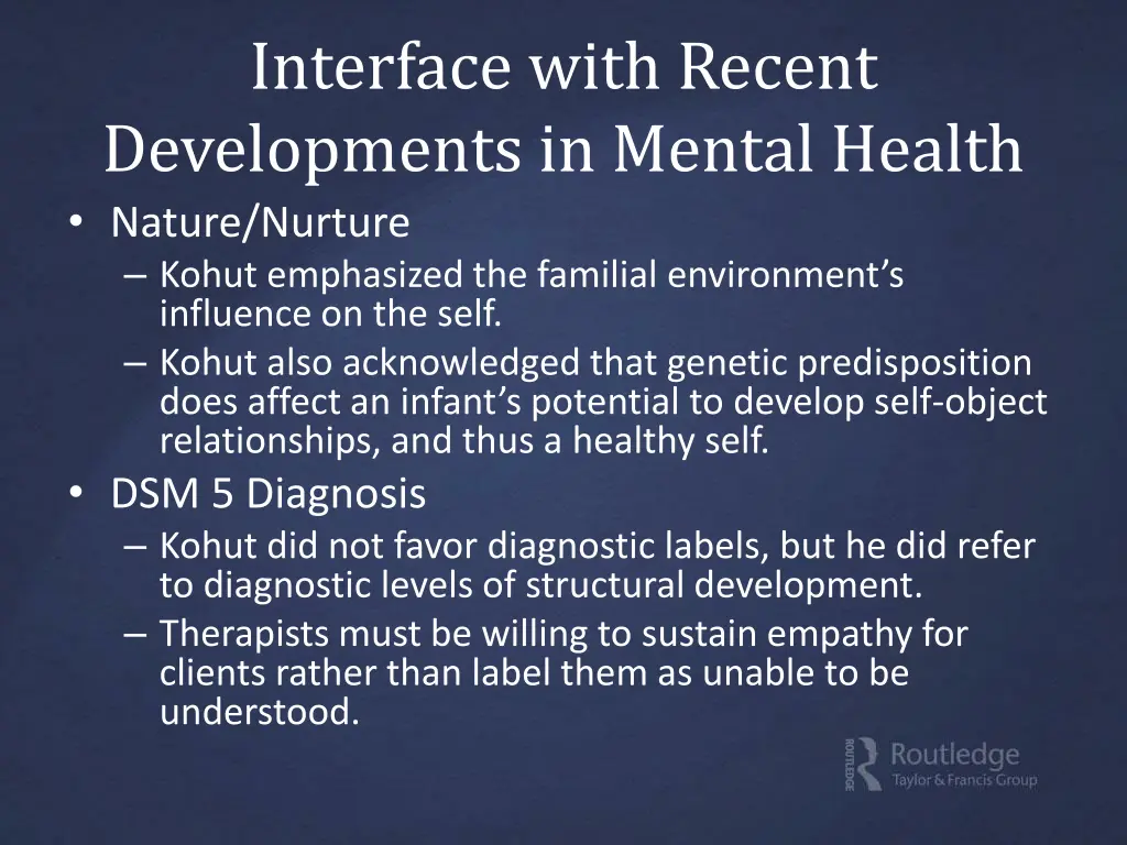 interface with recent developments in mental