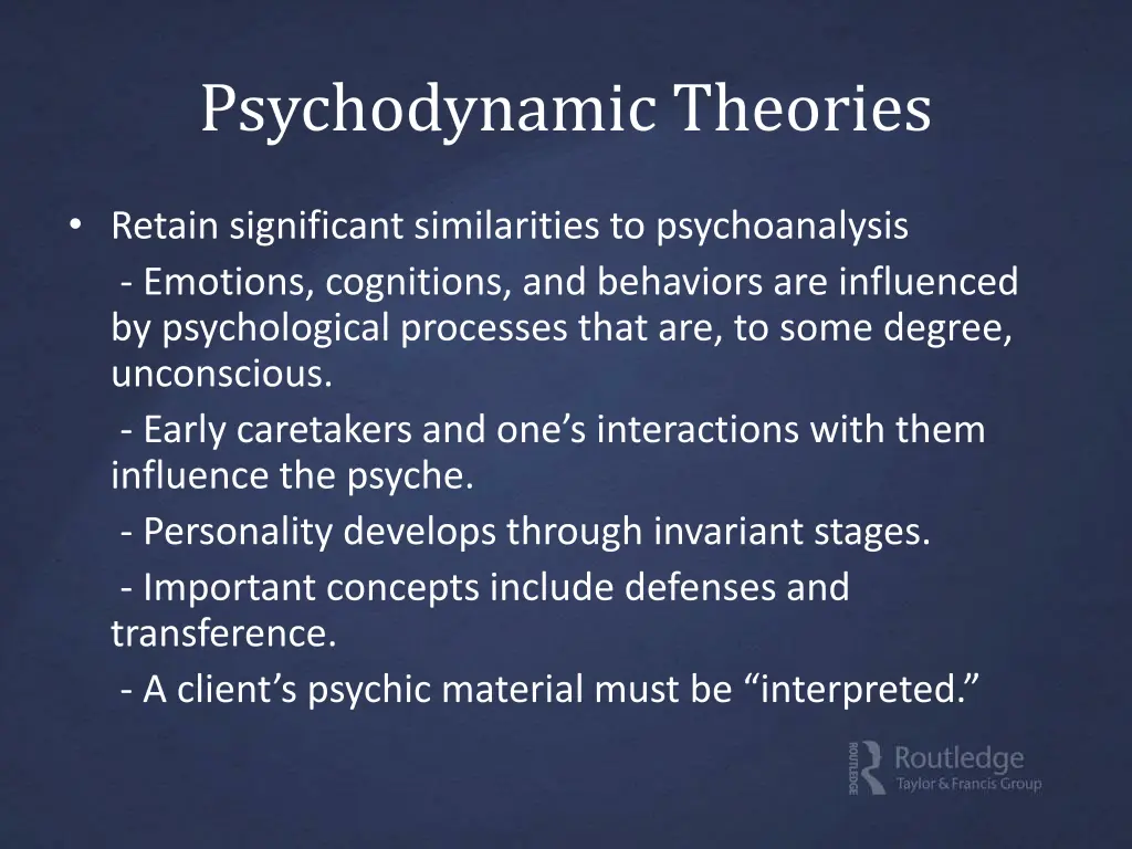 psychodynamic theories