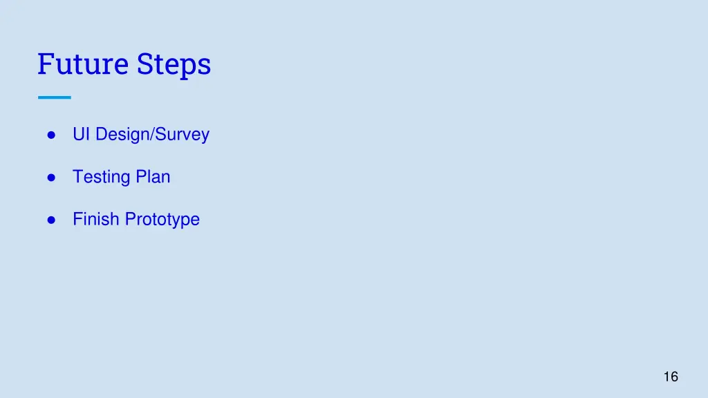 future steps
