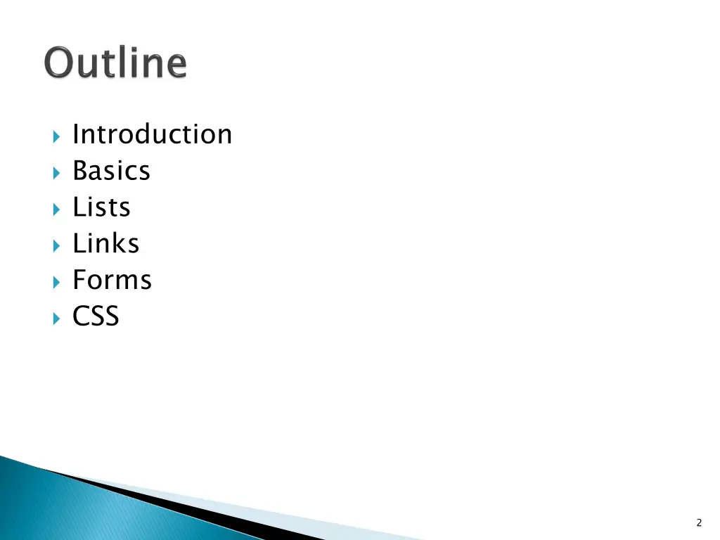 introduction basics lists links forms css