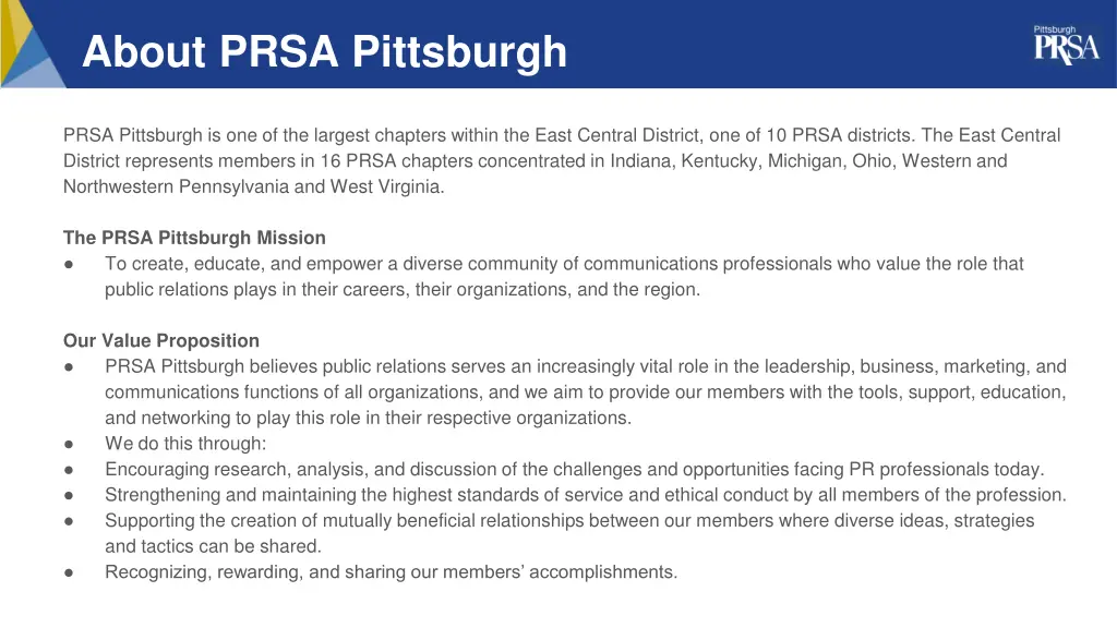 about prsa pittsburgh