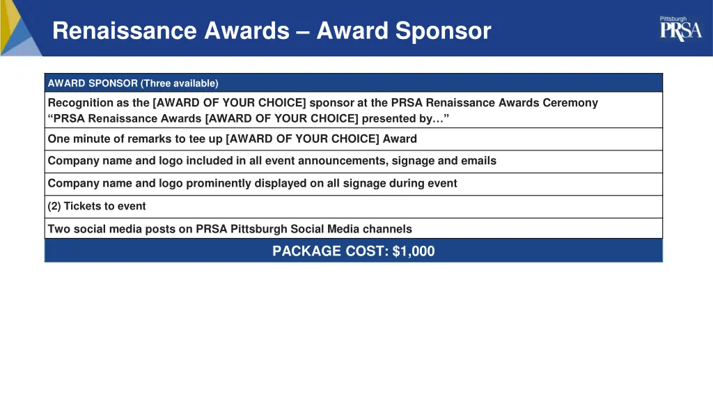 renaissance awards award sponsor