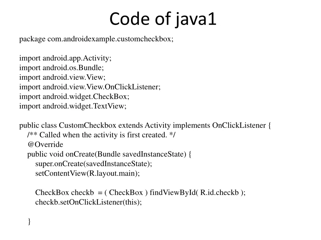 code of java1