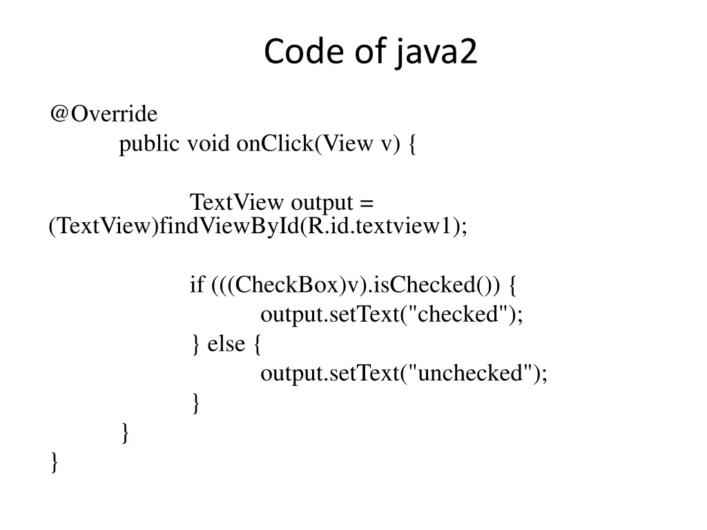code of java2