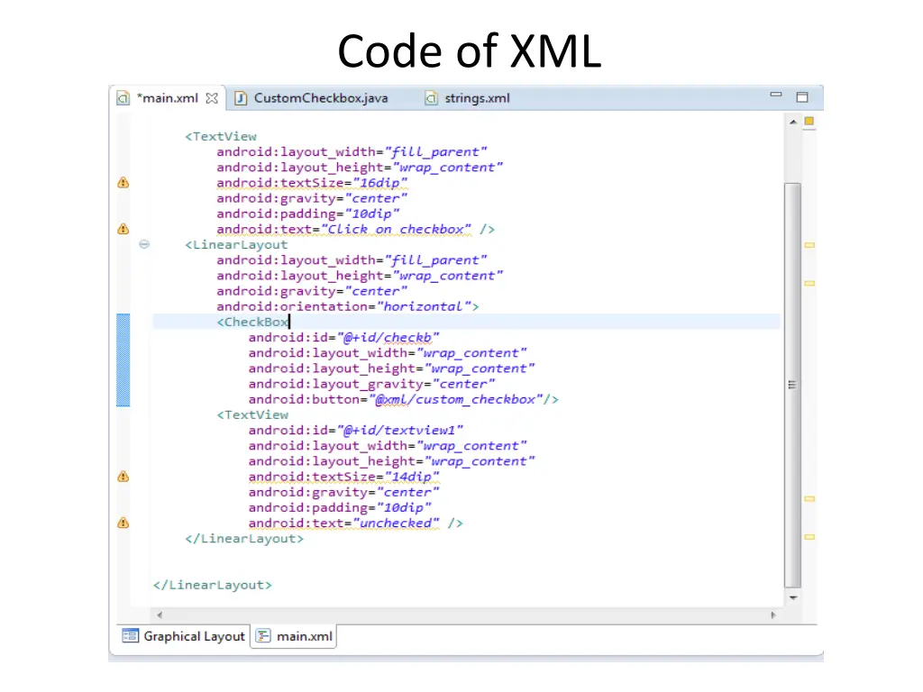code of xml