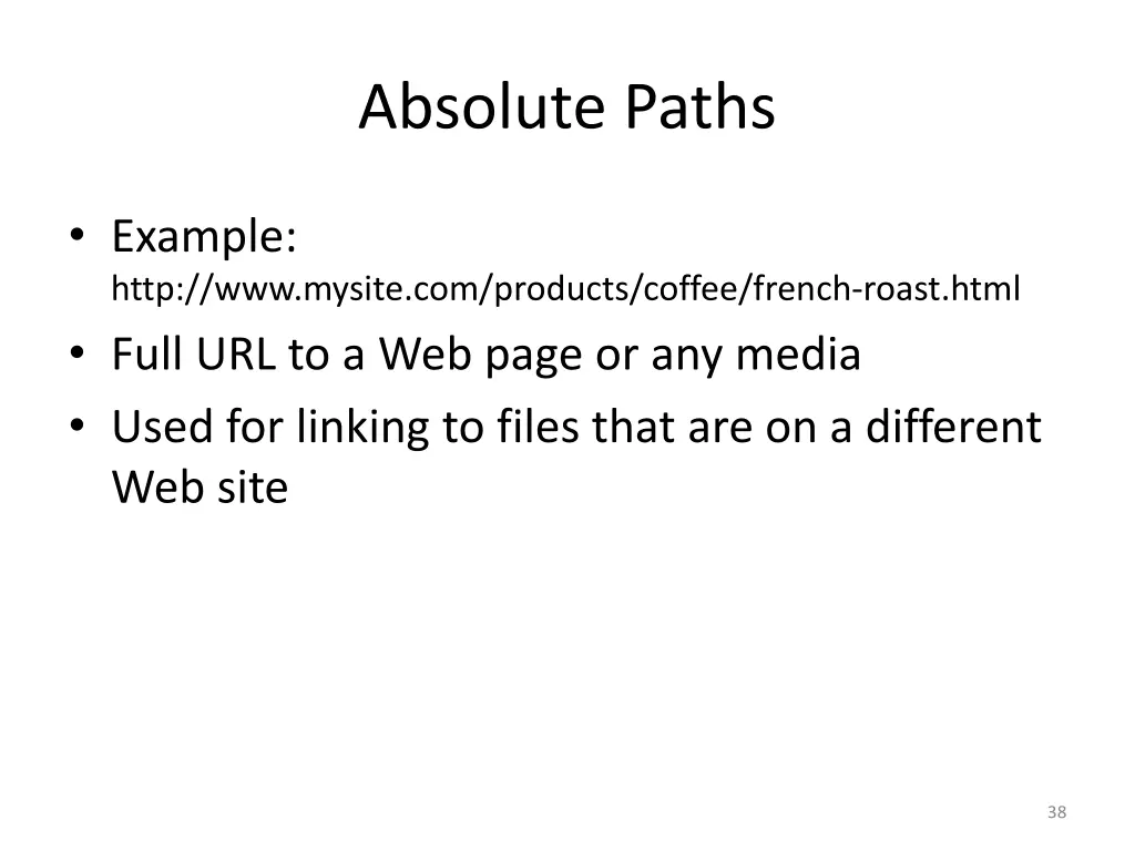 absolute paths