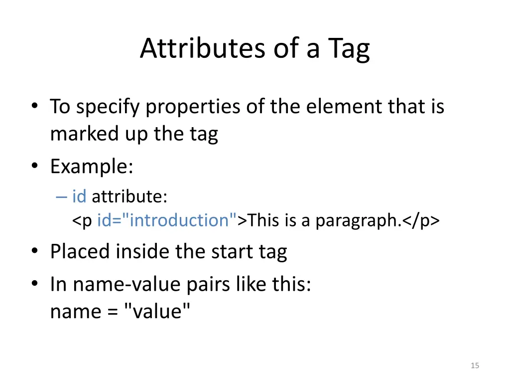 attributes of a tag