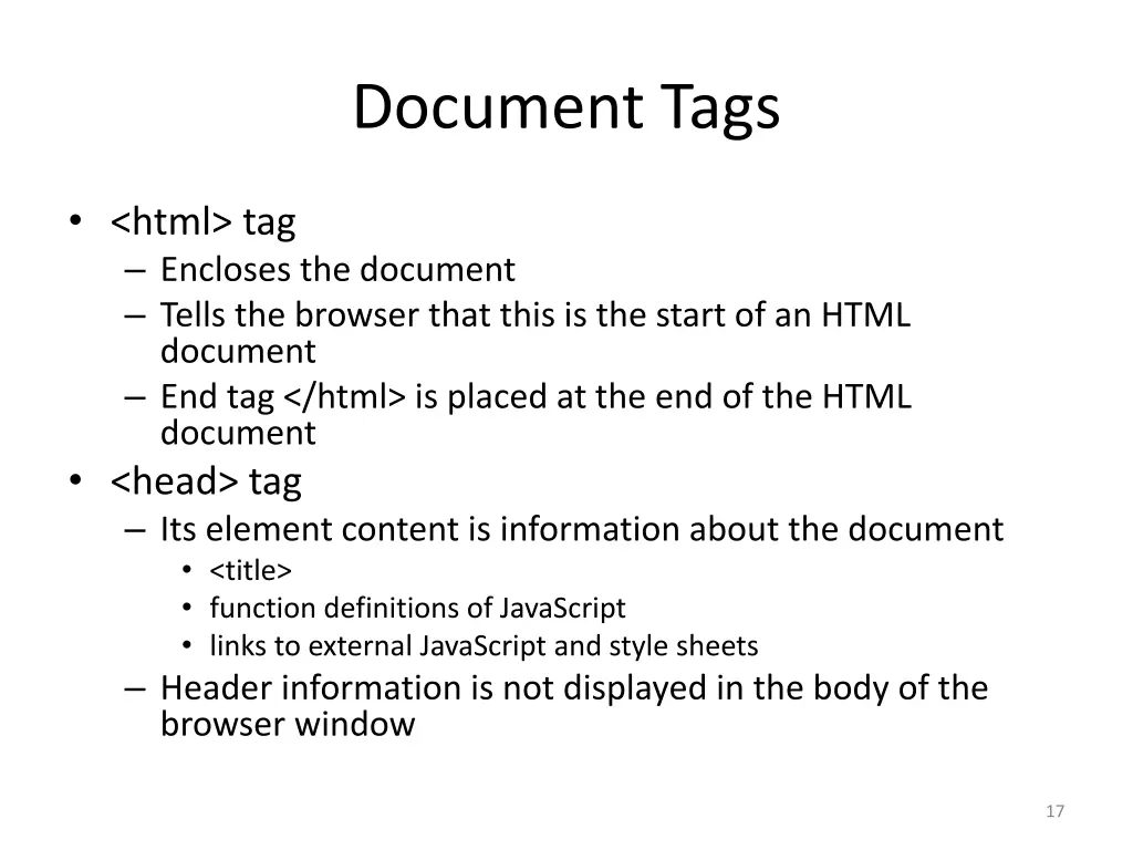 document tags