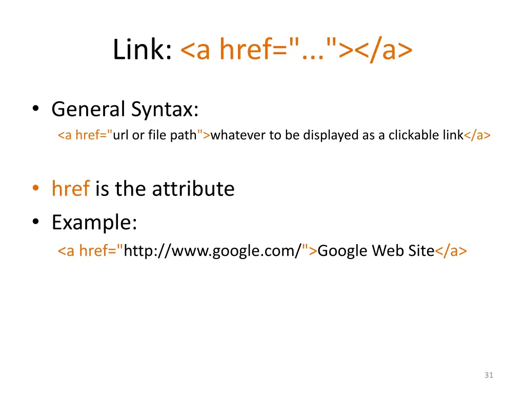 link a href a