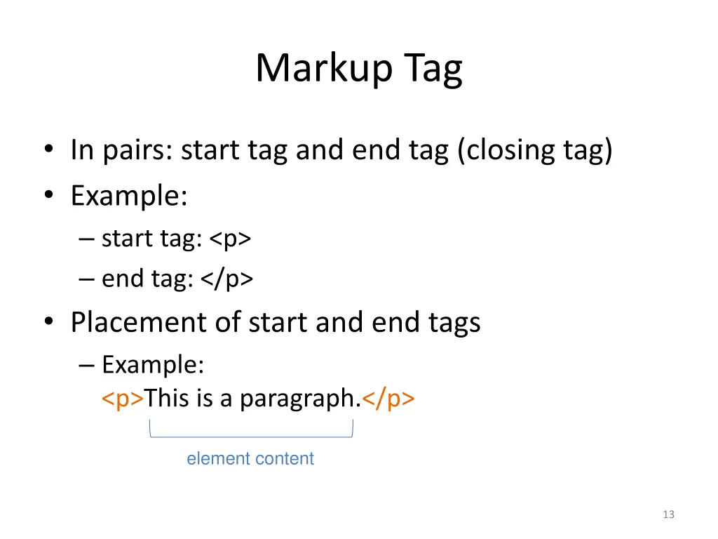 markup tag 1
