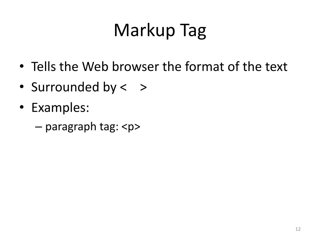 markup tag