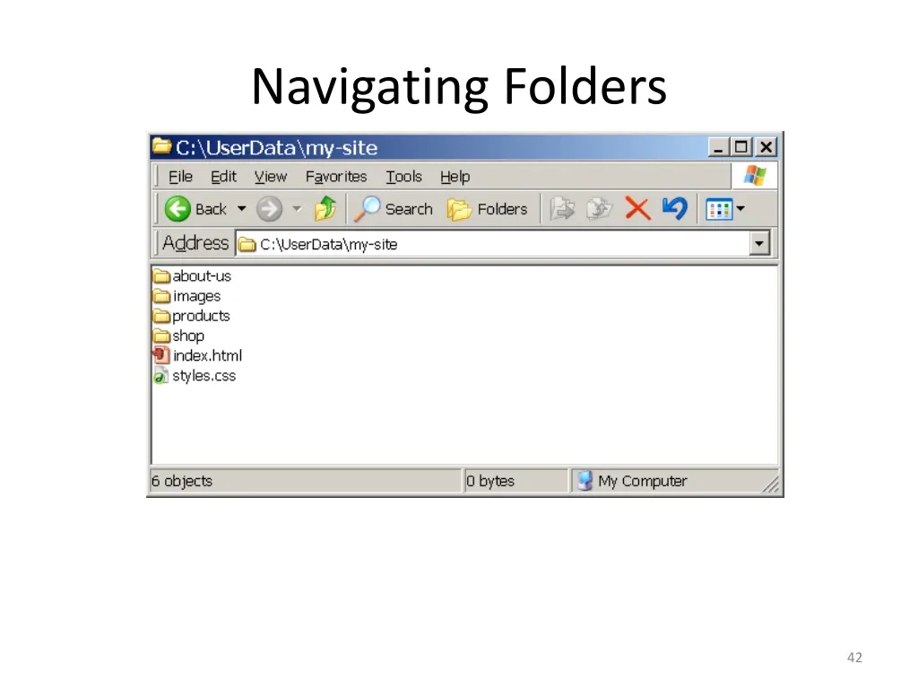 navigating folders