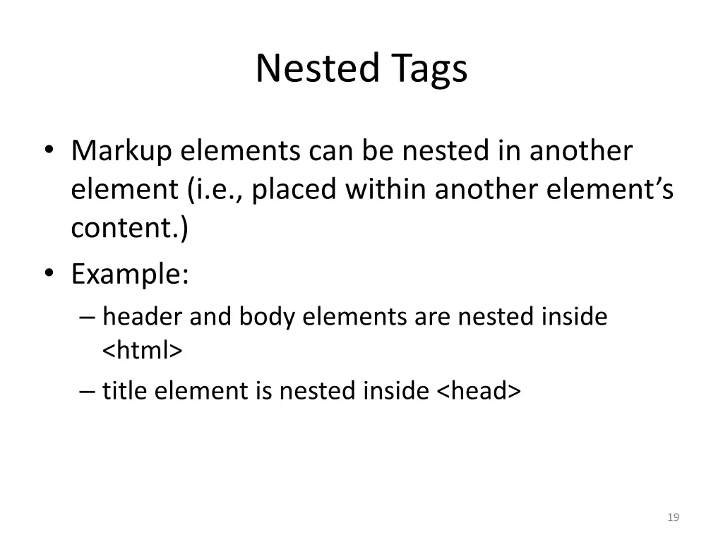 nested tags