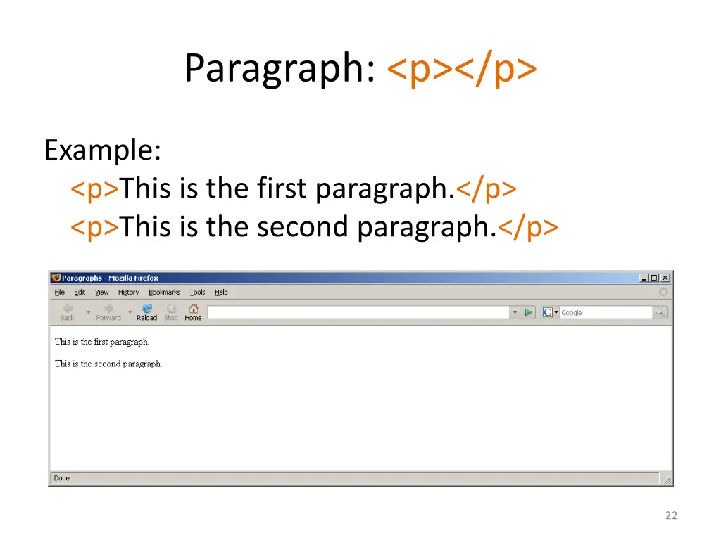 paragraph p p