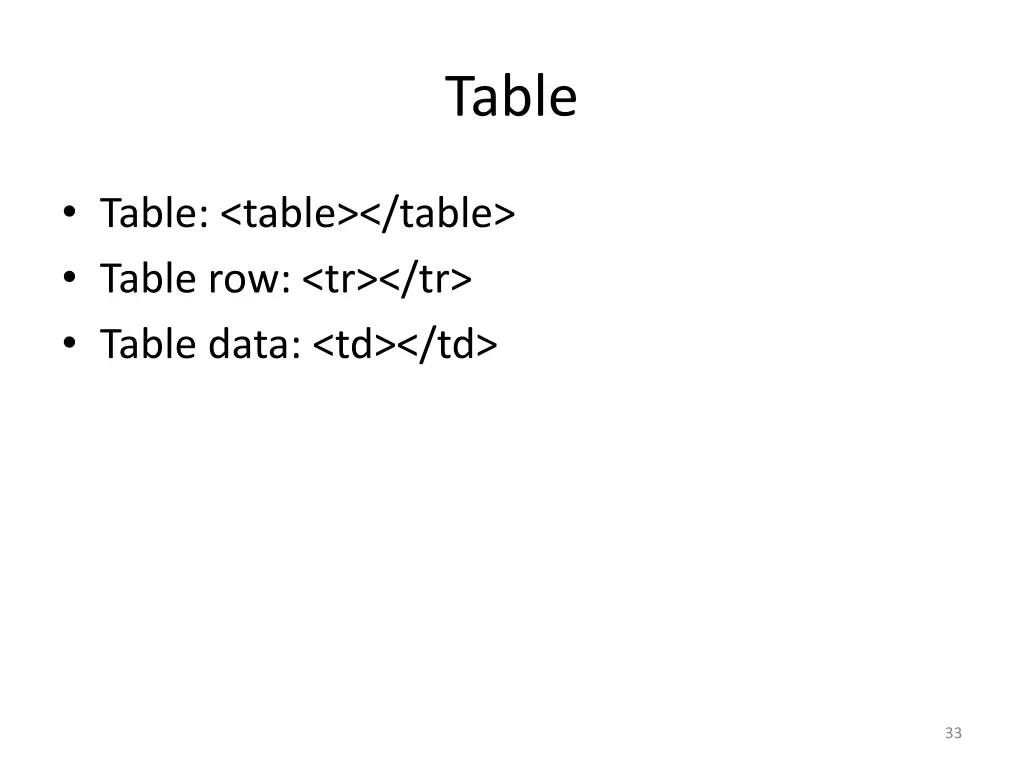 table