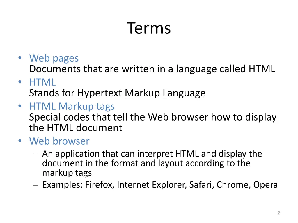 terms