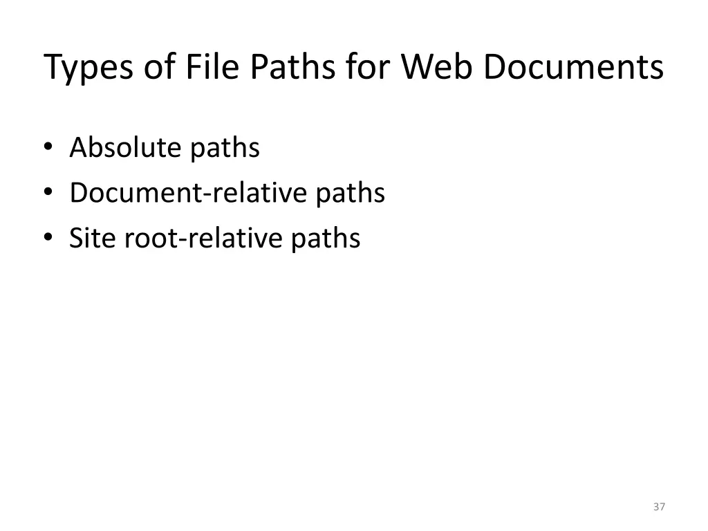 types of file paths for web documents