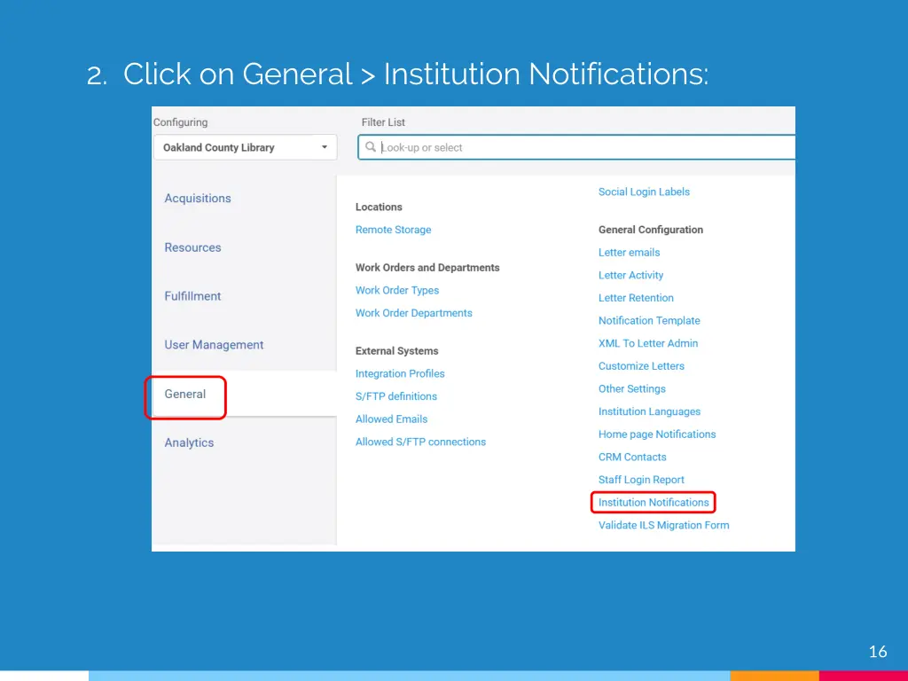 2 click on general institution notifications