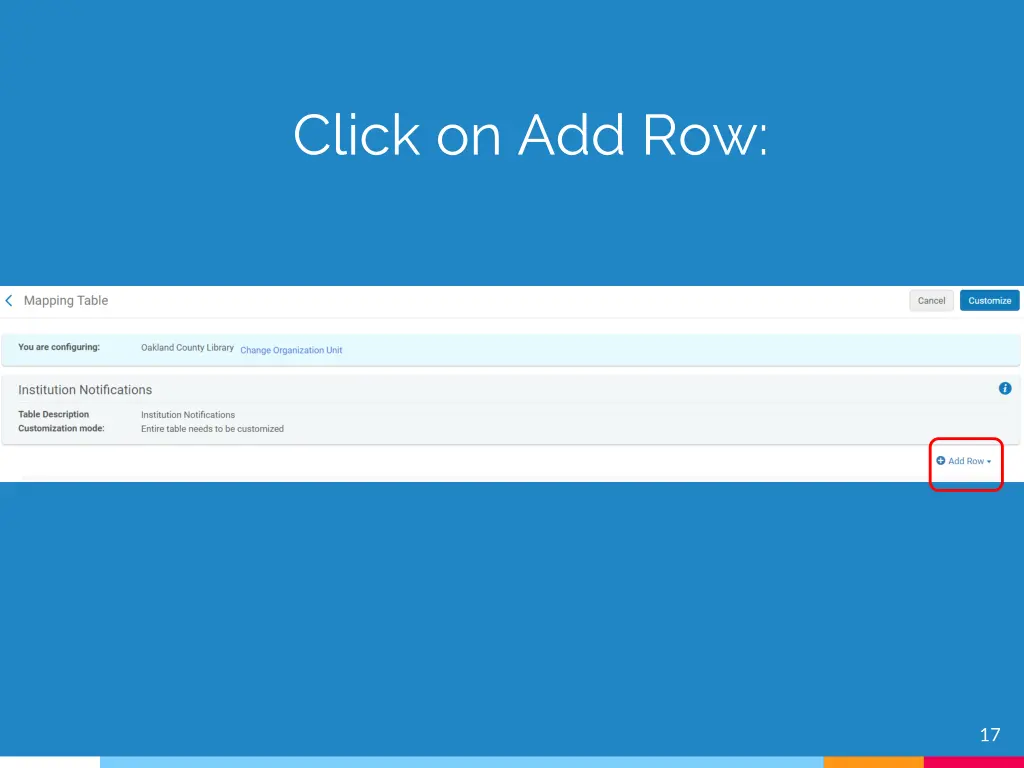 click on add row 1