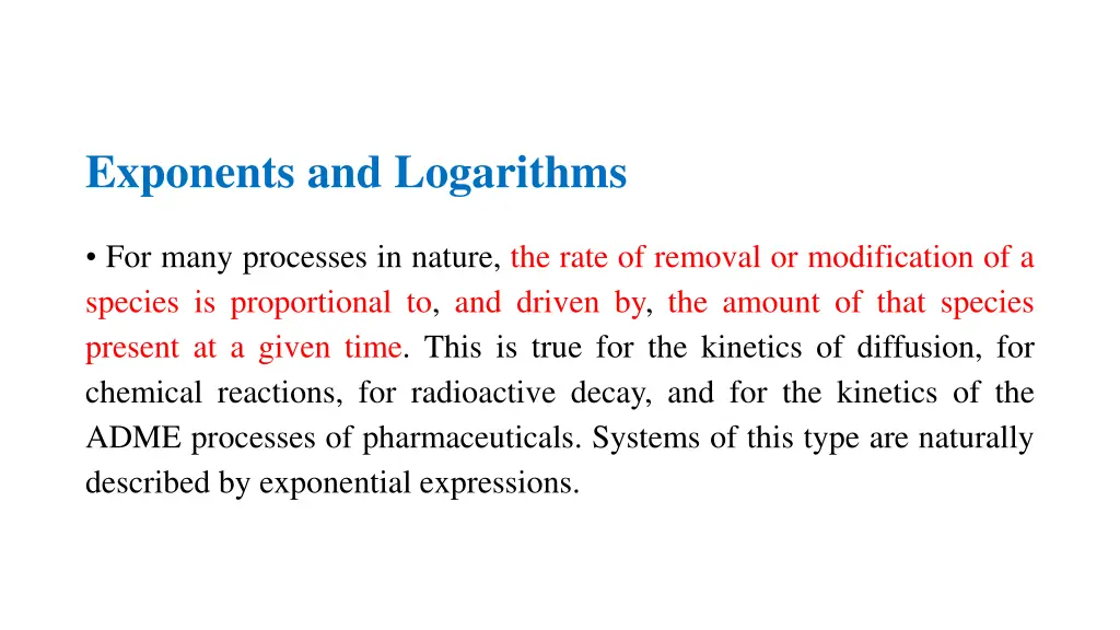exponents and logarithms