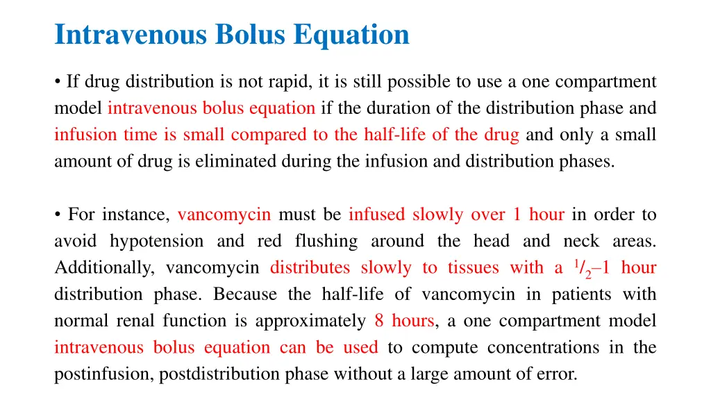 intravenous bolus equation 4