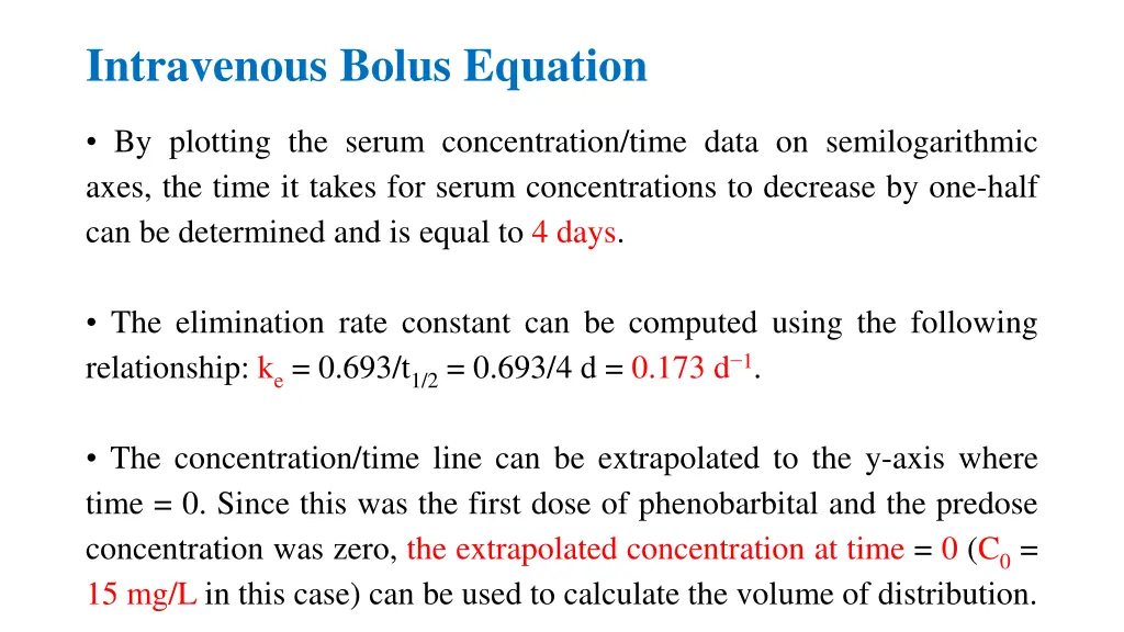 intravenous bolus equation 8