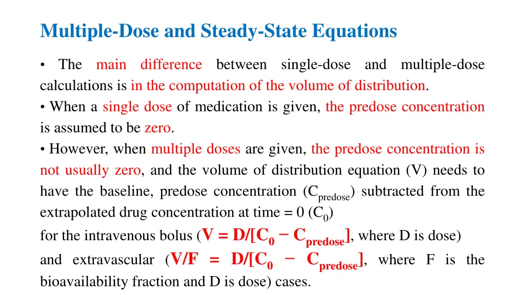 multiple dose and steady state equations 3