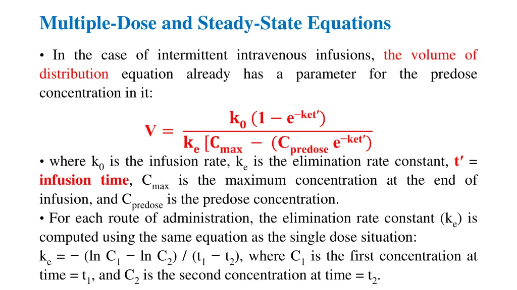 multiple dose and steady state equations 4