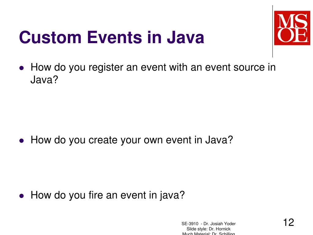 custom events in java