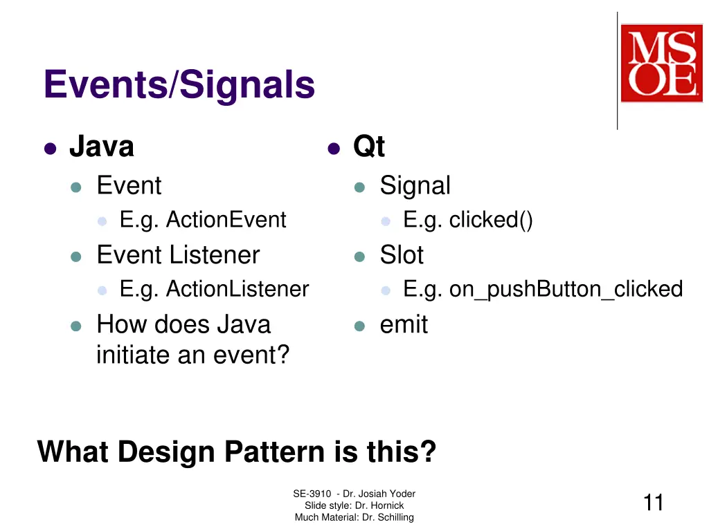 events signals