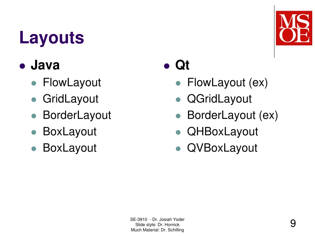 layouts