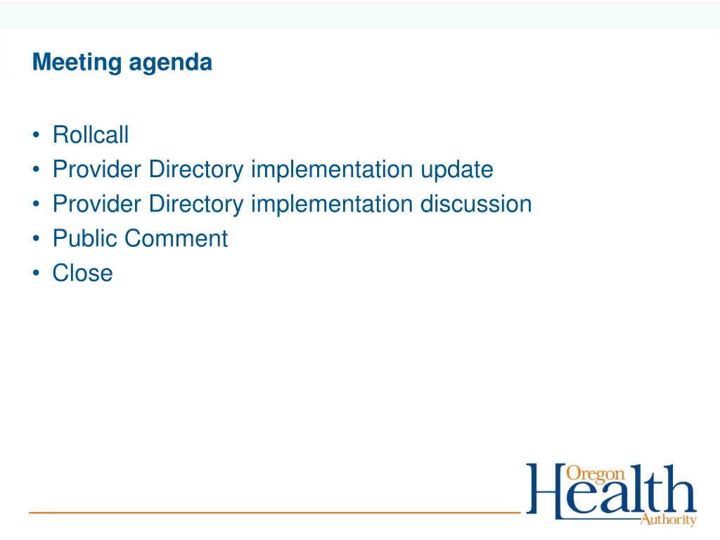 meeting agenda