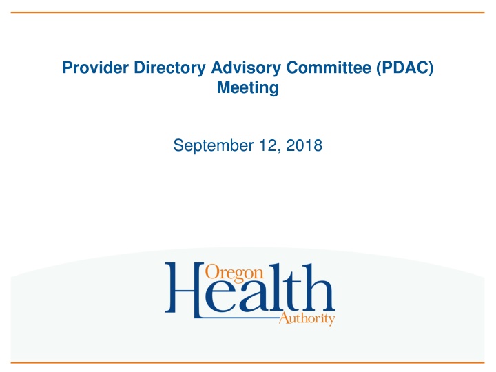 provider directory advisory committee pdac meeting