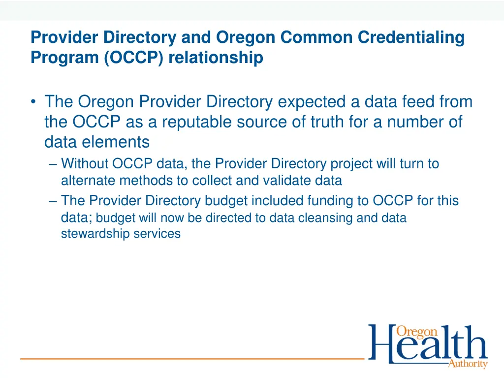 provider directory and oregon common