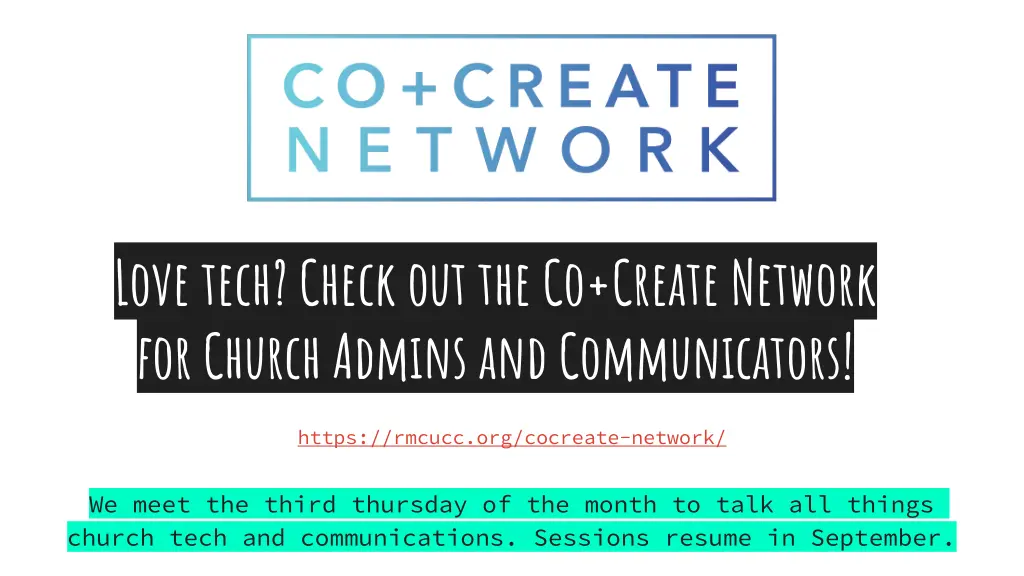 love tech check out the co create network