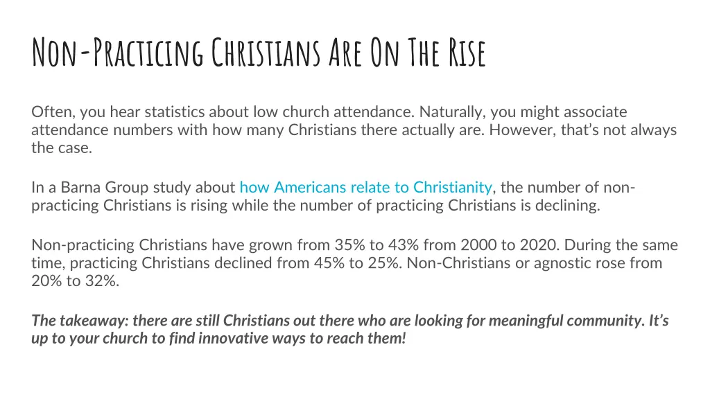 non practicing christians are on the rise