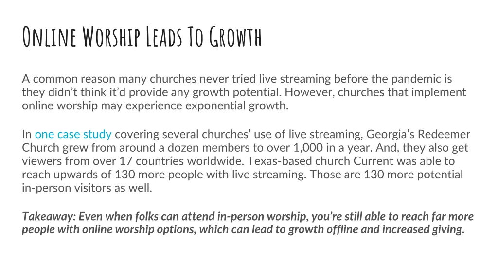 online worship leads to growth