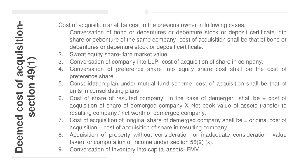 deemed cost of acquisition 1