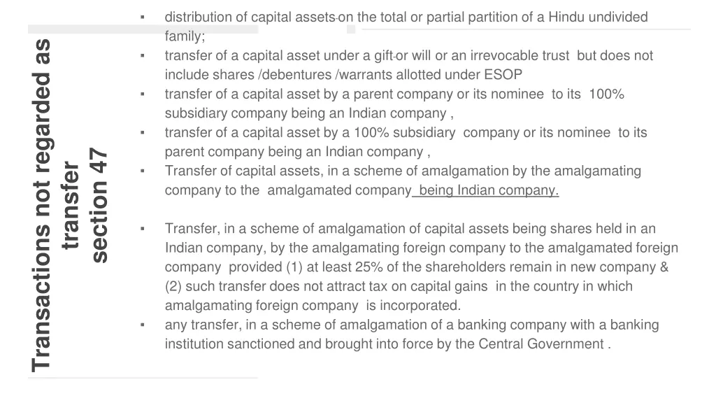 distribution of capital assetson the total