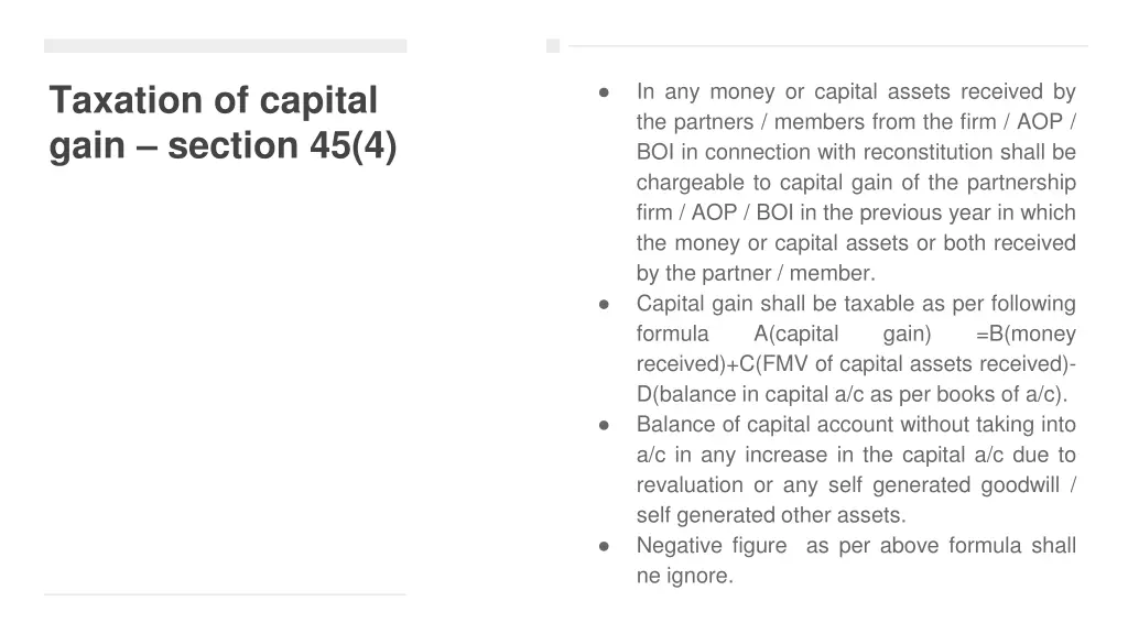 taxation of capital gain section 45 4