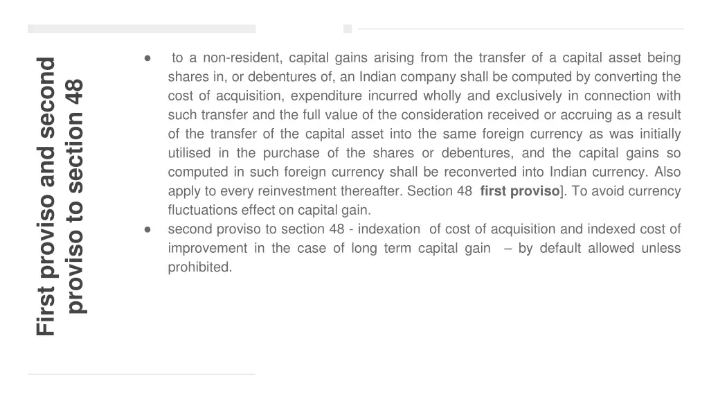 to a non resident capital gains arising from