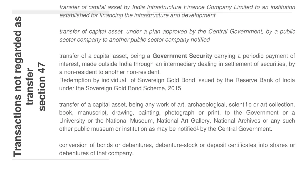 transfer of capital asset by india infrastructure
