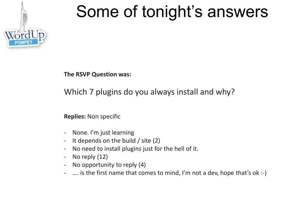 some of tonight s answers
