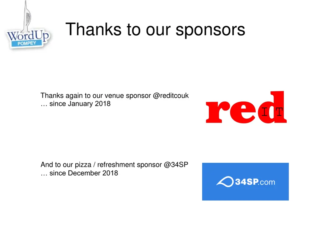 thanks to our sponsors