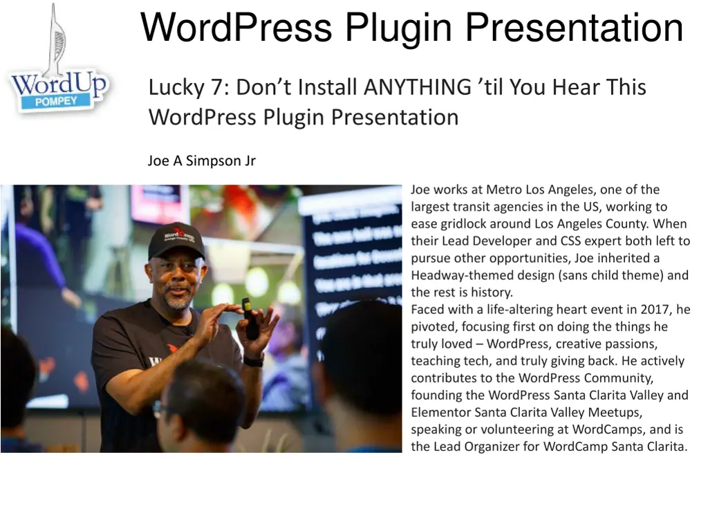wordpress plugin presentation