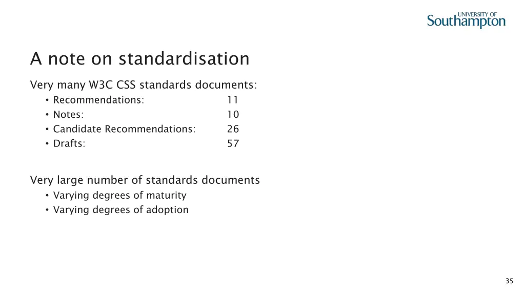 a note on standardisation